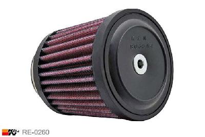 44mm aansluitdiameter, RE-0260, K&N Luchtfilter Universeel, Conisch, Lengte filter 89mm, Buitendiameter onder 75mm, Buitendiameter kap 89mm, Rubber kap, Lengte flens 16mm, 0 mm
