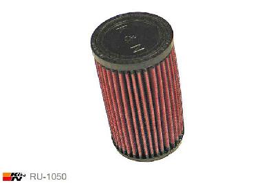 44mm aansluitdiameter, RU-1050, K&N Luchtfilter Universeel, Cilindrisch, Lengte filter 152mm, Buitendiameter onder 89mm, Buitendiameter kap 89mm, Rubber kap, Lengte flens 19mm, 10 graden hoek, 0 mm