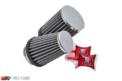 48mm aansluitdiameter, RC-1289, K&N Luchtfilter Universeel, Cilindrisch, Lengte filter 102mm, Buitendiameter onder 76mm, Buitendiameter kap 76mm, Chroom kap, Lengte flens 44mm, 10 graden hoek, 0 mm