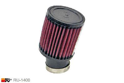 49mm aansluitdiameter, RU-1400, K&N Luchtfilter Universeel, Cilindrisch, Lengte filter 102mm, Buitendiameter onder 89mm, Buitendiameter kap 89mm, Rubber kap, Lengte flens 51mm, 20 graden hoek, 0 mm