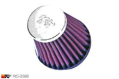 51mm aansluitdiameter, RC-2580, K&N Luchtfilter Universeel, Conisch, Lengte filter 76mm, Buitendiameter onder 79mm, Buitendiameter kap 51mm, Chroom kap, Lengte flens 16mm, 0 mm