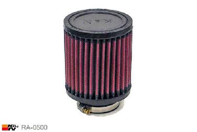 52mm aansluitdiameter, RA-0500, K&N Luchtfilter Universeel, Cilindrisch, Lengte filter 102mm, Buitendiameter onder 89mm, Buitendiameter kap 89mm, Rubber kap, Lengte flens 22mm, 0 mm