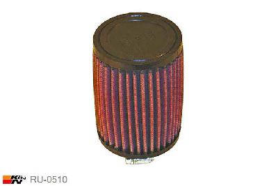 52mm aansluitdiameter, RU-0510, K&N Luchtfilter Universeel, Cilindrisch, Lengte filter 127mm, Buitendiameter onder 89mm, Buitendiameter kap 89mm, Rubber kap, Lengte flens 16mm, 0 mm