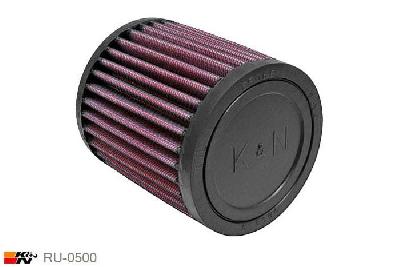 52mm aansluitdiameter, RU-0500, K&N Luchtfilter Universeel, Cilindrisch, Lengte filter 102mm, Buitendiameter onder 89mm, Buitendiameter kap 89mm, Rubber kap, Lengte flens 16mm, 0 mm