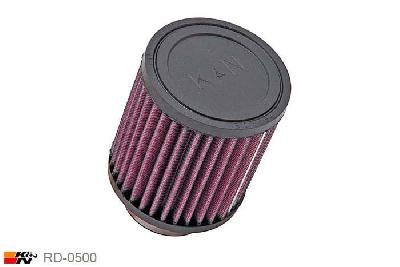 54mm aansluitdiameter, RD-0500, K&N Luchtfilter Universeel, Cilindrisch, Lengte filter 102mm, Buitendiameter onder 89mm, Buitendiameter kap 89mm, Rubber kap, Lengte flens 22mm, 0 mm
