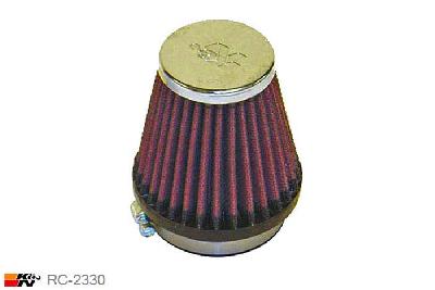 54mm aansluitdiameter, RC-2330, K&N Luchtfilter Universeel, Conisch, Lengte filter 76mm, Buitendiameter onder 76mm, Buitendiameter kap 51mm, Chroom kap, Lengte flens 16mm, 0 mm