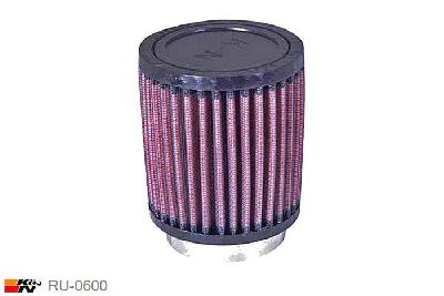 57mm aansluitdiameter, RU-0600, K&N Luchtfilter Universeel, Cilindrisch, Lengte filter 102mm, Buitendiameter onder 89mm, Buitendiameter kap 89mm, Rubber kap, Lengte flens 16mm, 0 mm