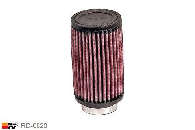 57mm aansluitdiameter, RD-0620, K&N Luchtfilter Universeel, Cilindrisch, Lengte filter 152mm, Buitendiameter onder 89mm, Buitendiameter kap 89mm, Rubber kap, Lengte flens 16mm, 0 mm
