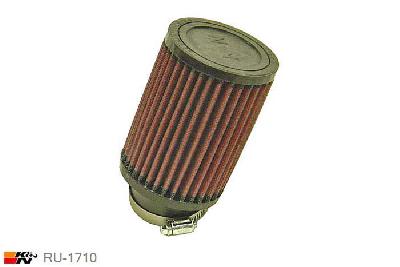 57mm aansluitdiameter, RU-1710, K&N Luchtfilter Universeel, Cilindrisch, Lengte filter 127mm, Buitendiameter onder 89mm, Buitendiameter kap 89mm, Rubber kap, Lengte flens 25mm, 20 graden hoek, 0 mm