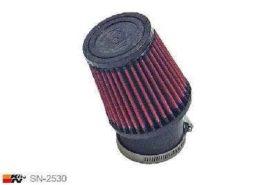 62mm aansluitdiameter, SN-2530, K&N Luchtfilter Universeel, Conisch, Lengte filter 102mm, Buitendiameter onder 95mm, Buitendiameter kap 76mm, Rubber kap, Lengte flens 51mm, 20 graden hoek, 0 mm