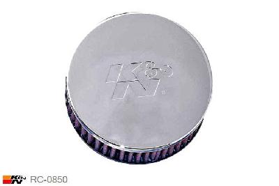 62mm aansluitdiameter, RC-0850, K&N Luchtfilter Universeel, Cilindrisch, Lengte filter 51mm, Buitendiameter onder 127mm, Buitendiameter kap 127mm, Chroom kap, Lengte flens 16mm, 0 mm