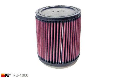 62mm aansluitdiameter, RU-1000, K&N Luchtfilter Universeel, Cilindrisch, Lengte filter 152mm, Buitendiameter onder 140mm, Buitendiameter kap 140mm, Rubber kap, Lengte flens 16mm, 13 mm
