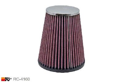 62mm aansluitdiameter, RC-4160, K&N Luchtfilter Universeel, Conisch, Lengte filter 152mm, Buitendiameter onder 130mm, Buitendiameter kap 89mm, Chroom kap, Lengte flens 16mm, 0 mm
