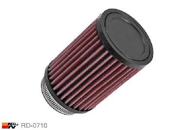 64mm aansluitdiameter, RD-0710, K&N Luchtfilter Universeel, Cilindrisch, Lengte filter 127mm, Buitendiameter onder 89mm, Buitendiameter kap 89mm, Rubber kap, Lengte flens 16mm, 0 mm