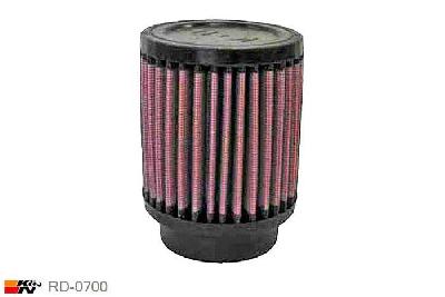 64mm aansluitdiameter, RD-0700, K&N Luchtfilter Universeel, Cilindrisch, Lengte filter 102mm, Buitendiameter onder 89mm, Buitendiameter kap 89mm, Rubber kap, Lengte flens 16mm, 0 mm