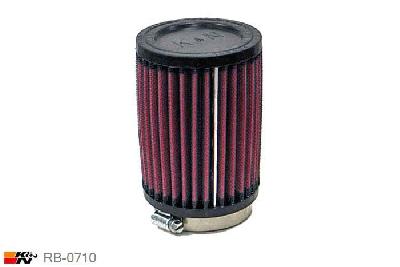 64mm aansluitdiameter, RB-0710, K&N Luchtfilter Universeel, Cilindrisch, Lengte filter 127mm, Buitendiameter onder 89mm, Buitendiameter kap 89mm, Rubber kap, Lengte flens 25mm, 5 graden hoek, 0 mm