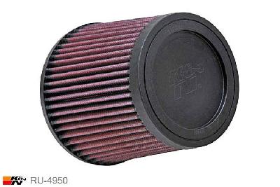 64mm aansluitdiameter, RU-4950, K&N Luchtfilter Universeel, Conisch, Lengte filter 140mm, Buitendiameter onder 152mm, Buitendiameter kap 127mm, Rubber kap, Lengte flens 51mm, 0 mm