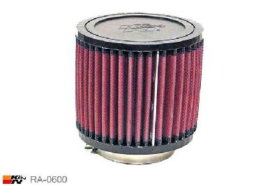 65mm aansluitdiameter, RA-0600, K&N Luchtfilter Universeel, Cilindrisch, Lengte filter 102mm, Buitendiameter onder 114mm, Buitendiameter kap 114mm, Rubber kap, Lengte flens 19mm, 0 mm