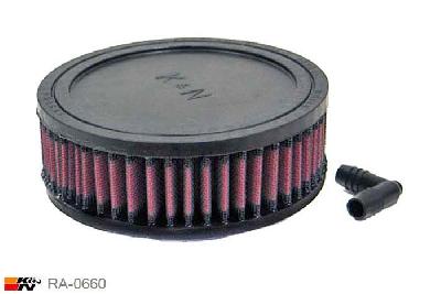 65mm aansluitdiameter, RA-0660, K&N Luchtfilter Universeel, Cilindrisch, Lengte filter 51mm, Buitendiameter onder 152mm, Buitendiameter kap 152mm, Rubber kap, Lengte flens 22mm, 21 mm