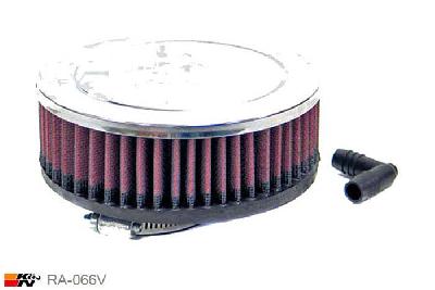 65mm aansluitdiameter, RA-066V, K&N Luchtfilter Universeel, Cilindrisch, Lengte filter 51mm, Buitendiameter onder 152mm, Buitendiameter kap 152mm, Chroom kap, Lengte flens 22mm, 21 mm
