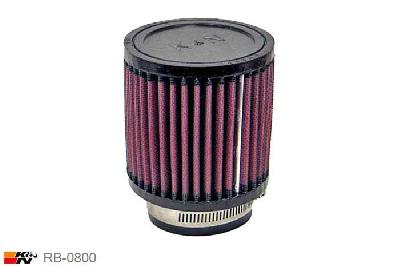 67mm aansluitdiameter, RB-0800, K&N Luchtfilter Universeel, Cilindrisch, Lengte filter 102mm, Buitendiameter onder 102mm, Buitendiameter kap 102mm, Rubber kap, Lengte flens 25mm, 5 graden hoek, 0 mm