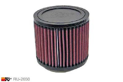 67mm aansluitdiameter, RU-2650, K&N Luchtfilter Universeel, Cilindrisch, Lengte filter 102mm, Buitendiameter onder 114mm, Buitendiameter kap 114mm, Rubber kap, Lengte flens 16mm, 0 mm