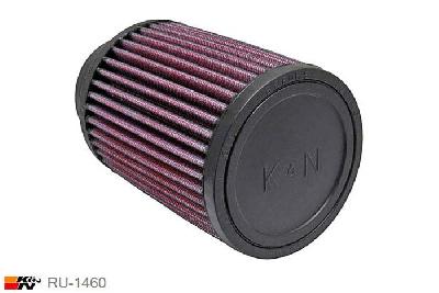 70mm aansluitdiameter, RU-1460, K&N Luchtfilter Universeel, Cilindrisch, Lengte filter 127mm, Buitendiameter onder 102mm, Buitendiameter kap 102mm, Rubber kap, Lengte flens 25mm, 10 graden hoek, 0 mm