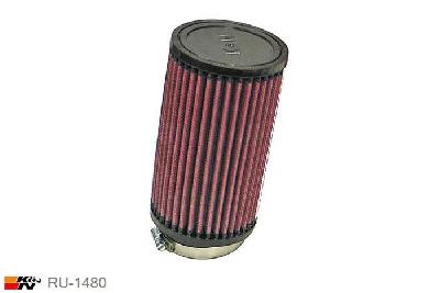 70mm aansluitdiameter, RU-1480, K&N Luchtfilter Universeel, Cilindrisch, Lengte filter 178mm, Buitendiameter onder 102mm, Buitendiameter kap 102mm, Rubber kap, Lengte flens 25mm, 10 graden hoek, 0 mm