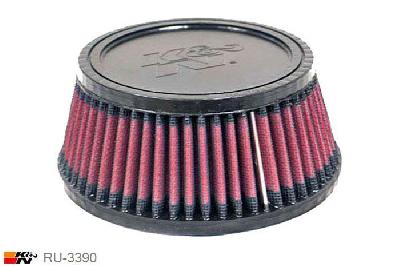 70mm aansluitdiameter, RU-3390, K&N Luchtfilter Universeel, Conisch, Lengte filter 67mm, Buitendiameter onder 149mm, Buitendiameter kap 121mm, Rubber kap, Lengte flens 19mm, 0 mm