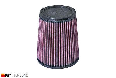 70mm aansluitdiameter, RU-3610, K&N Luchtfilter Universeel, Conisch, Lengte filter 178mm, Buitendiameter onder 149mm, Buitendiameter kap 121mm, Rubber kap, Lengte flens 19mm, 0 mm