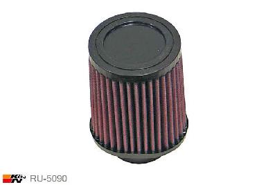 70mm aansluitdiameter, RU-5090, K&N Luchtfilter Universeel, Conisch, Lengte filter 141mm, 0mm, Buitendiameter kap 102mm, Rubber kap, Lengte flens 21mm, 0 mm