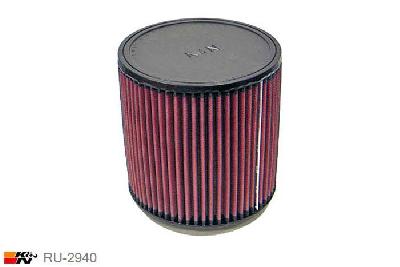 70mm aansluitdiameter, RU-2940, K&N Luchtfilter Universeel, Cilindrisch, Lengte filter 178mm, Buitendiameter onder 178mm, Buitendiameter kap 178mm, Rubber kap, Lengte flens 16mm, 17 mm