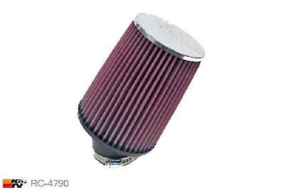 70mm aansluitdiameter, RC-4790, K&N Luchtfilter Universeel, Conisch, Lengte filter 178mm, Buitendiameter onder 140mm, Buitendiameter kap 114mm, Chroom kap, Lengte flens 64mm, 30 graden hoek, 0 mm