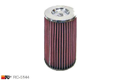 70mm aansluitdiameter, RC-5144, K&N Luchtfilter Universeel, Conisch, Lengte filter 200mm, Buitendiameter onder 121mm, Buitendiameter kap 102mm, Chroom kap, Lengte flens 21mm, 0 mm