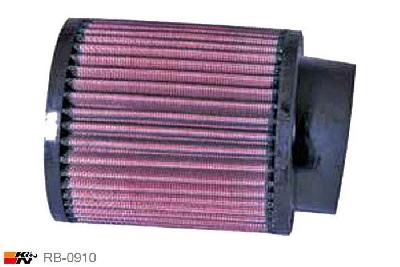 76mm aansluitdiameter, RB-0910, K&N Luchtfilter Universeel, Cilindrisch, Lengte filter 127mm, Buitendiameter onder 114mm, Buitendiameter kap 114mm, Rubber kap, Lengte flens 25mm, 5 graden hoek, 0 mm