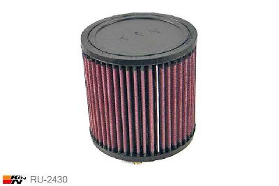 76mm aansluitdiameter, RU-2430, K&N Luchtfilter Universeel, Cilindrisch, Lengte filter 127mm, Buitendiameter onder 127mm, Buitendiameter kap 127mm, Rubber kap, Lengte flens 16mm, 0 mm