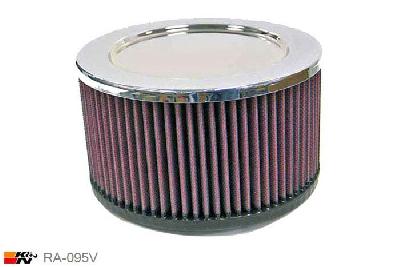 78mm aansluitdiameter, RA-095V, K&N Luchtfilter Universeel, Cilindrisch, Lengte filter 76mm, Buitendiameter onder 178mm, Buitendiameter kap 178mm, Chroom kap, Lengte flens 16mm, 0 mm