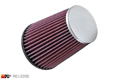 79mm aansluitdiameter, RC-3250, K&N Luchtfilter Universeel, Conisch, Lengte filter 152mm, Buitendiameter onder 127mm, Buitendiameter kap 89mm, Chroom kap, Lengte flens 19mm, 0 mm