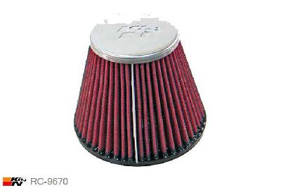 80mm aansluitdiameter, RC-9670, K&N Luchtfilter Universeel, Conisch, Lengte filter 115mm, Buitendiameter onder 147mm, Buitendiameter kap 89mm, Chroom kap, Lengte flens 19mm, 0 mm