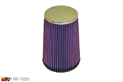 83mm aansluitdiameter, RF-1025, K&N Luchtfilter Universeel, Conisch, Lengte filter 203mm, Buitendiameter onder 140mm, Buitendiameter kap 114mm, Chroom kap, Lengte flens 16mm, 0 mm