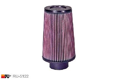 83mm aansluitdiameter, RU-5122, K&N Luchtfilter Universeel, Conisch, Lengte filter 203mm, Buitendiameter onder 140mm, Buitendiameter kap 119mm, Rubber kap, Lengte flens 41mm, 0 mm