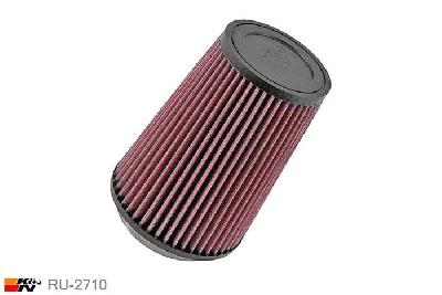 84mm aansluitdiameter, RU-2710, K&N Luchtfilter Universeel, Conisch, Lengte filter 165mm, Buitendiameter onder 121mm, Buitendiameter kap 89mm, Rubber kap, Lengte flens 16mm, 0 mm