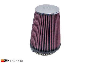 84mm aansluitdiameter, RC-4540, K&N Luchtfilter Universeel, Conisch, Lengte filter 152mm, Buitendiameter onder 121mm, Buitendiameter kap 89mm, Chroom kap, Lengte flens 19mm, 0 mm