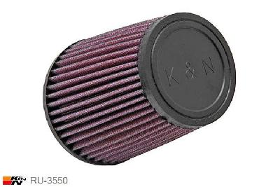 89mm aansluitdiameter, RU-3550, K&N Luchtfilter Universeel, Conisch, Lengte filter 140mm, Buitendiameter onder 117mm, Buitendiameter kap 89mm, Rubber kap, Lengte flens 16mm, 0 mm