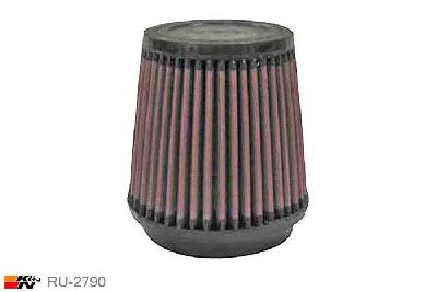 89mm aansluitdiameter, RU-2790, K&N Luchtfilter Universeel, Conisch, Lengte filter 114mm, Buitendiameter onder 117mm, Buitendiameter kap 89mm, Rubber kap, Lengte flens 16mm, 0 mm