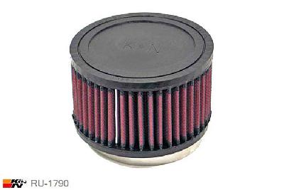 89mm aansluitdiameter, RU-1790, K&N Luchtfilter Universeel, Cilindrisch, Lengte filter 76mm, Buitendiameter onder 127mm, Buitendiameter kap 127mm, Rubber kap, Lengte flens 16mm, 0 mm