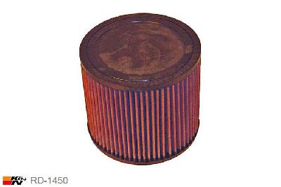 102mm aansluitdiameter, RD-1450, K&N Luchtfilter Universeel, Cilindrisch, Lengte filter 152mm, Buitendiameter onder 178mm, Buitendiameter kap 178mm, Rubber kap, Lengte flens 25mm, 0 mm