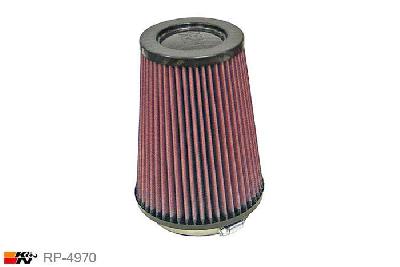 102mm aansluitdiameter, RP-4970, K&N Luchtfilter Universeel, Conisch, Lengte filter 178mm, Buitendiameter onder 137mm, Buitendiameter kap 102mm, Carbon-fiber kap, Lengte flens 16mm, 0 mm