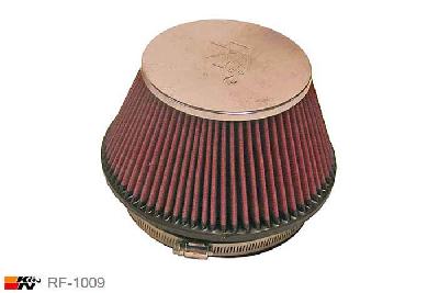 152mm aansluitdiameter, RF-1009, K&N Luchtfilter Universeel, Conisch, Lengte filter 102mm, Buitendiameter onder 191mm, Buitendiameter kap 127mm, Chroom kap, Lengte flens 25mm, 0 mm