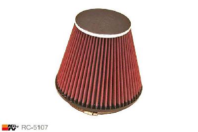 152mm aansluitdiameter, RC-5107, K&N Luchtfilter Universeel, Conisch, Lengte filter 165mm, Buitendiameter onder 191mm, Buitendiameter kap 114mm, Chroom kap, Lengte flens 16mm, 0 mm